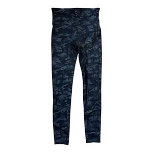 Spanx Full Length Leggings Black Camo Print Women's Size Medium